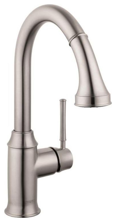 Hansgrohe Talis C Pull-Down Kitchen Faucet With High-Arc Spout, Steel Optik