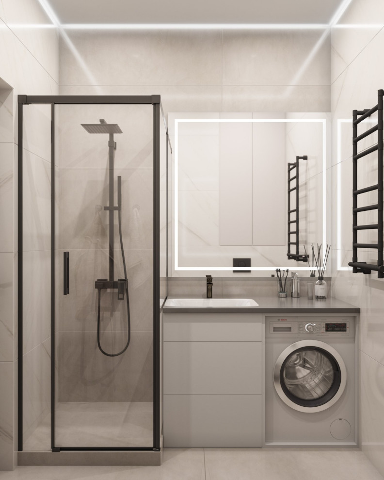 современная двушка в светлых тонах