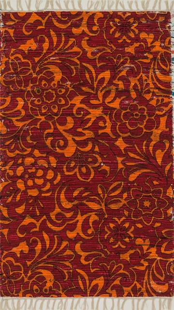 Loloi Aria Collection Rug, Red and Orange, 1'8"x3'