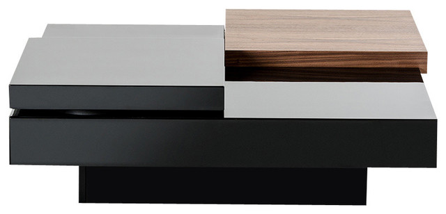Modrest Ambry Modern Walnut And Black Coffee Table Contemporary Modrest Ambry Modern Walnut And Black Coffee Table
