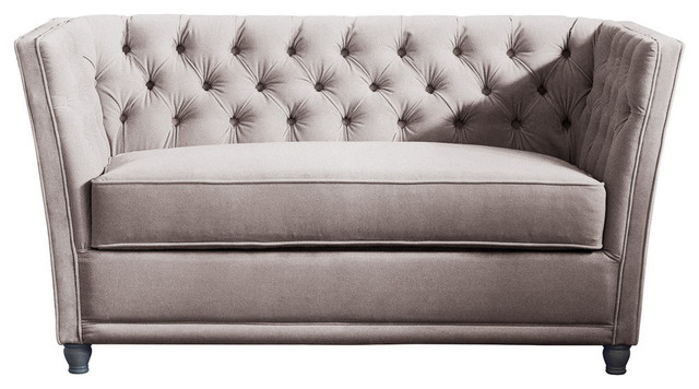 Disraeli Chesterfield Sofa Loveseat, Pampas