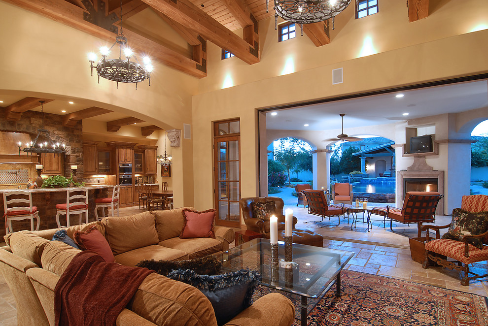 Inspiration for a mediterranean family room in Phoenix.