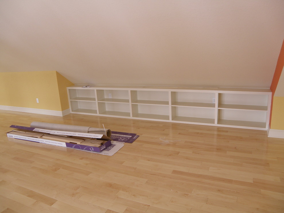 Example of a transitional basement design in Cedar Rapids