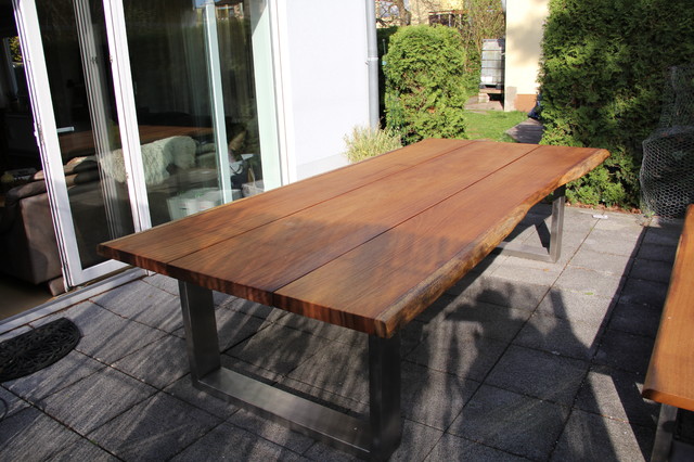 Tisch Outdoor 3m lang 1,2m breit, Holz / Edelstahl - Modern - Terrasse - Sonstige - von MainTisch