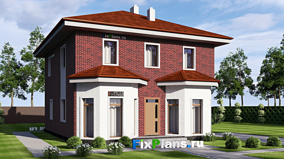 Проект двухэтажного дома 14х10 м S242м2 F-17468