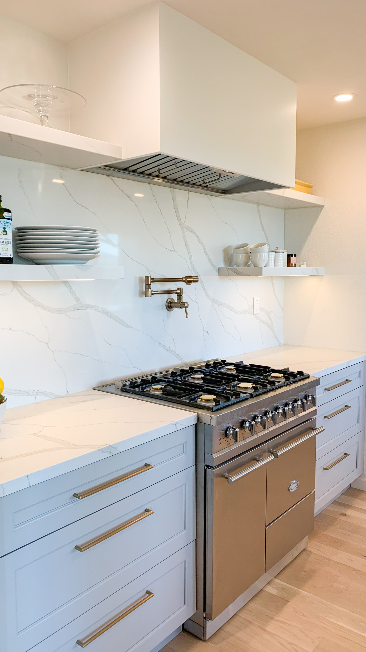 Bright and Airy Kitchen with Gold Accents