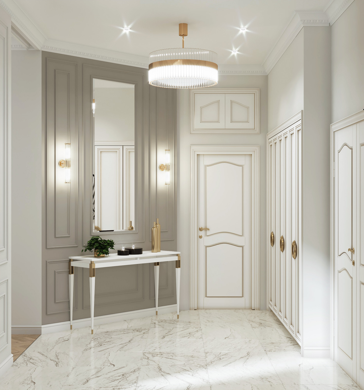 Дизайн проект квартиры в современной классике, Санкт-Петербург