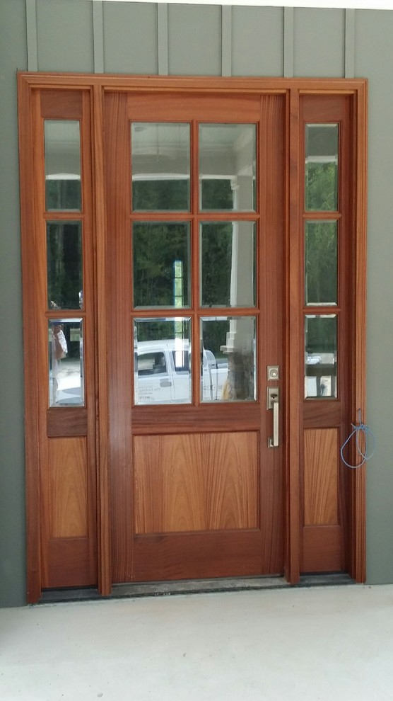 Sapele Entry With Beveled Glass Traditional Entry Charlotte by