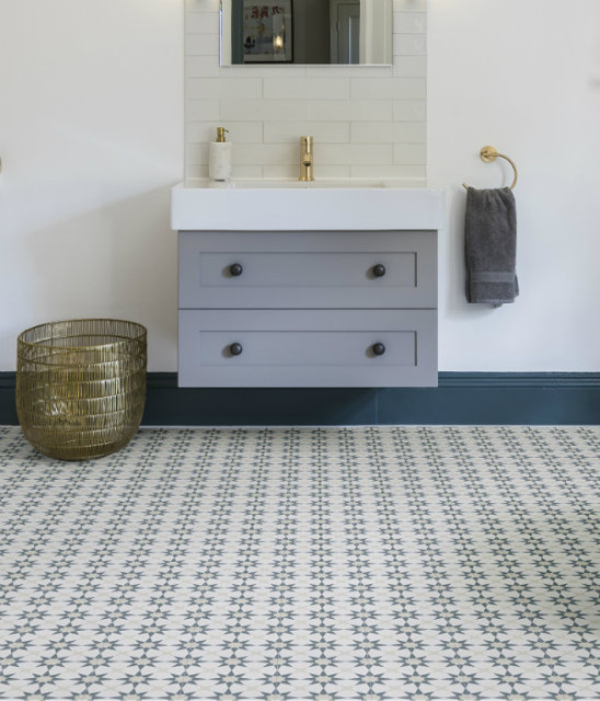 Encaustic Tiles amerikansk-craftsman-badrum