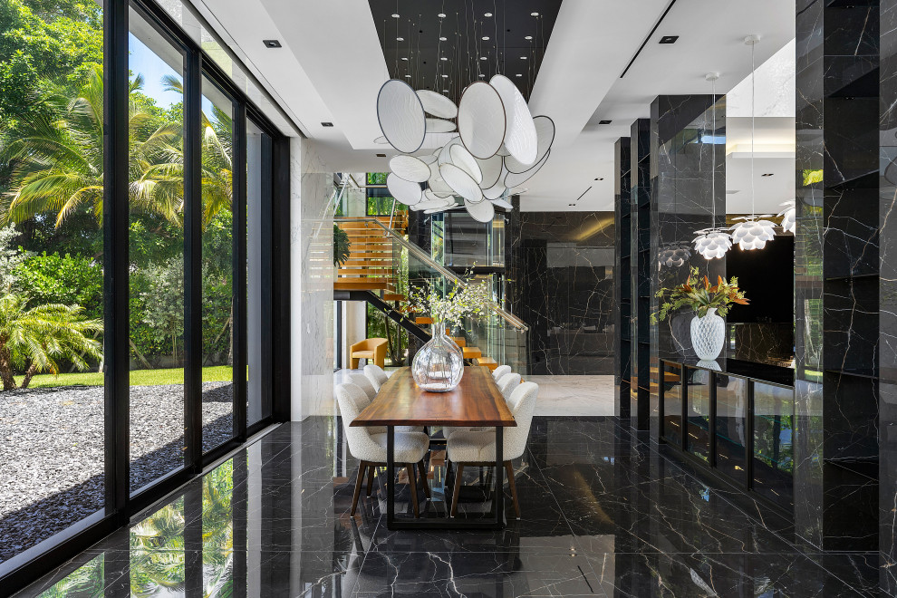 Sculptural Glass Lighting as a Dining Room Focal Point - Contemporary ...