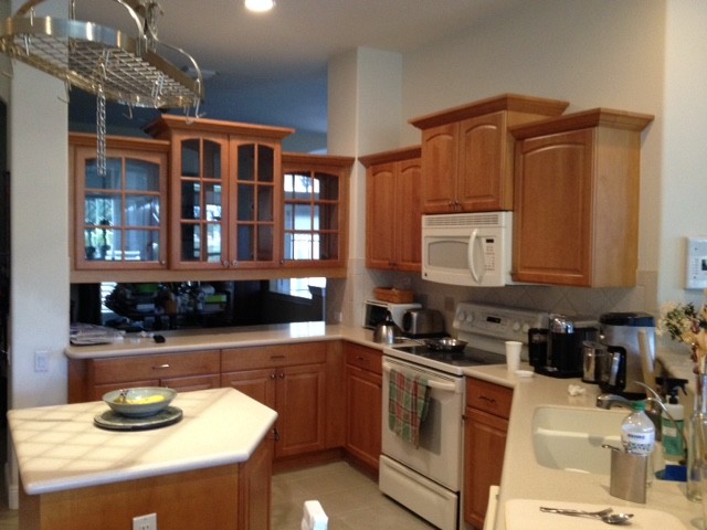 Lisa and Rick's Painted Kitchen Super White with Smoke Embers Island