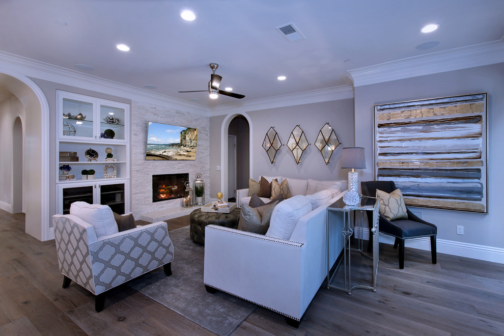 Design ideas for a contemporary family room in Orange County.
