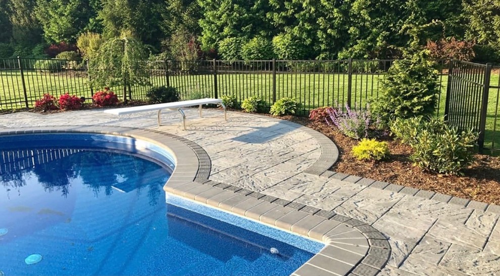Limestone Quarry Pool Patio New York by Cambridge Pavingstones with