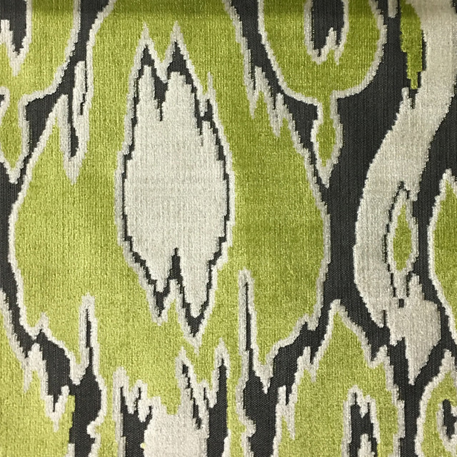 Harrow Abstract Cut Velvet Upholstery Fabric Mediterranean