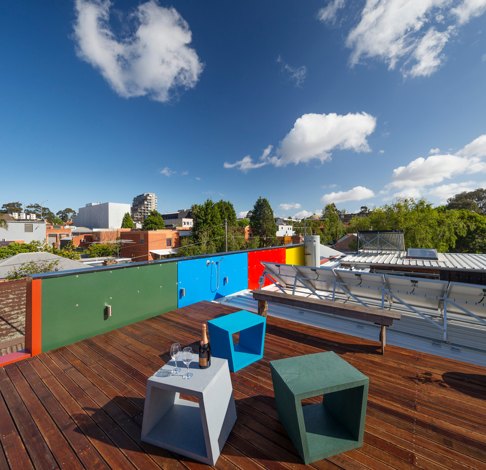 Inspiration for an industrial rooftop and rooftop deck in Melbourne.