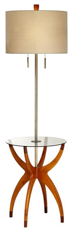 Pacific Coast Lighting Vanguard 64" Wood Floor Lamp with Tray in Cherry Blossom