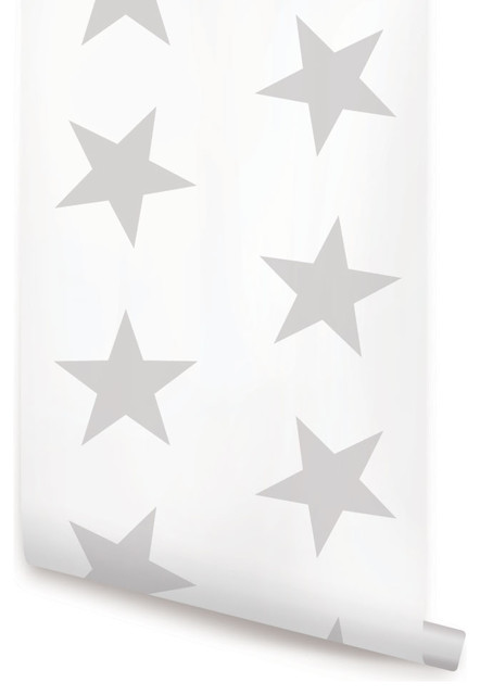 Star Wallpaper, Gray, Peel and Stick - Transitional - Wallpaper - by