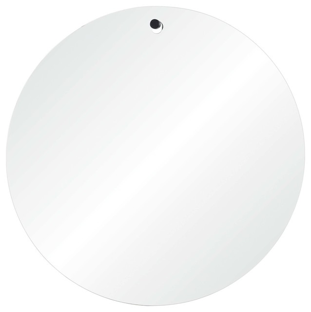 Brody 48" Large Round Mirror, No Frame Contemporary Wall Mirrors by