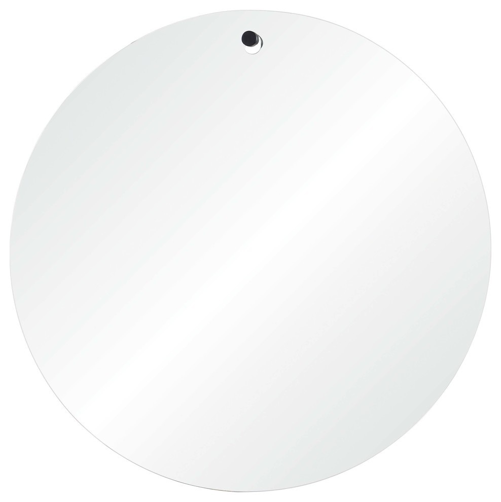 Brody 48" Large Round Mirror, No Frame Contemporary Wall Mirrors