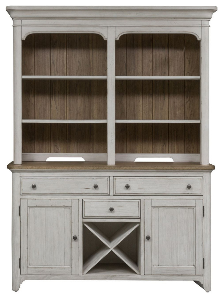 Liberty Furniture Farmhouse Reimagine Buffet with Hutch in White