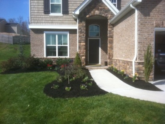 Design ideas for a mid-sized transitional full sun front yard landscaping for spring.