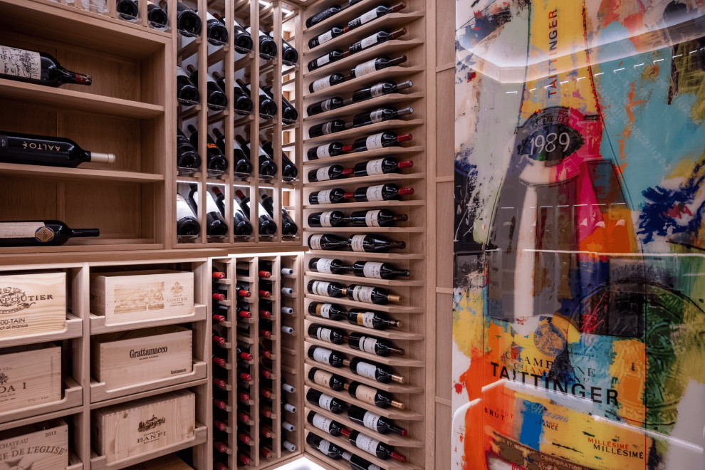 Natural Oak Wine Cellar Modern Wine Cellar Surrey by Sorrells