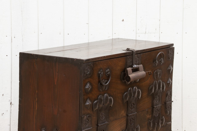 Image showcasing Antique Korean Metal & Wood Cabinet - Asian - Accent Chests And ...