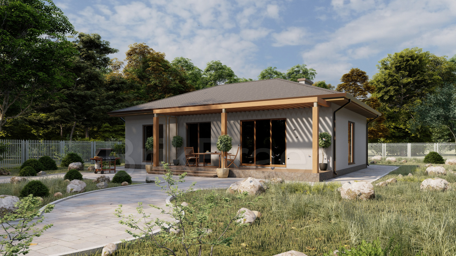 Проект дома №148 в современном стиле площадью 154 м2