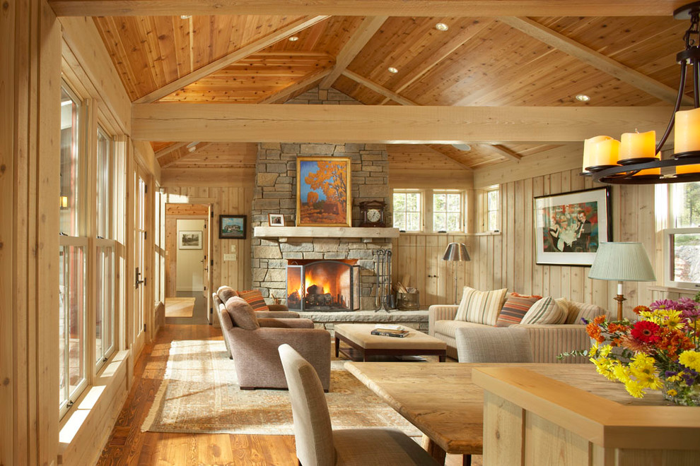 Cabin Lake home Traditional Living Room Minneapolis by