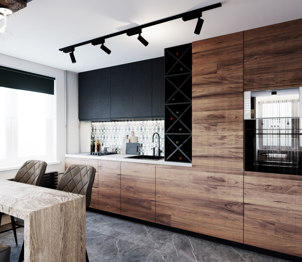 Квартира с деревянными элементами