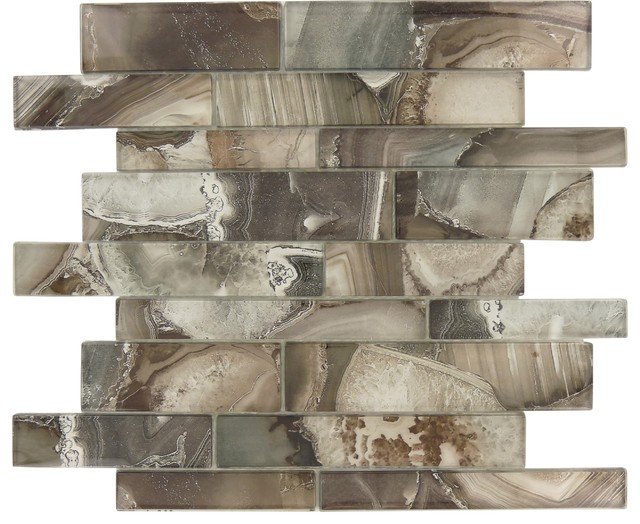 11.75"x11.75" Magical Forest Linear Glossy Glass Tile, 11.75"x11.75