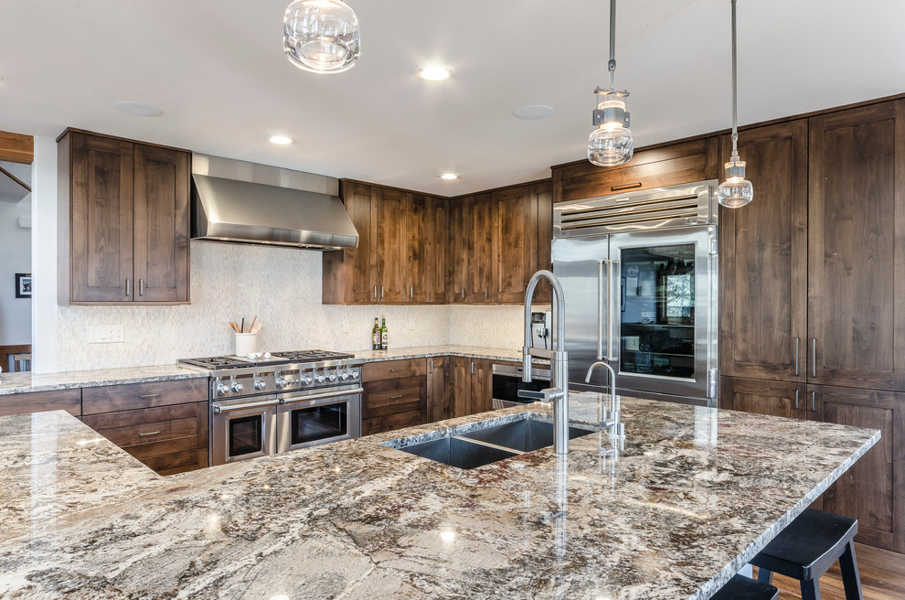 Large transitional kitchen photo in Denver
