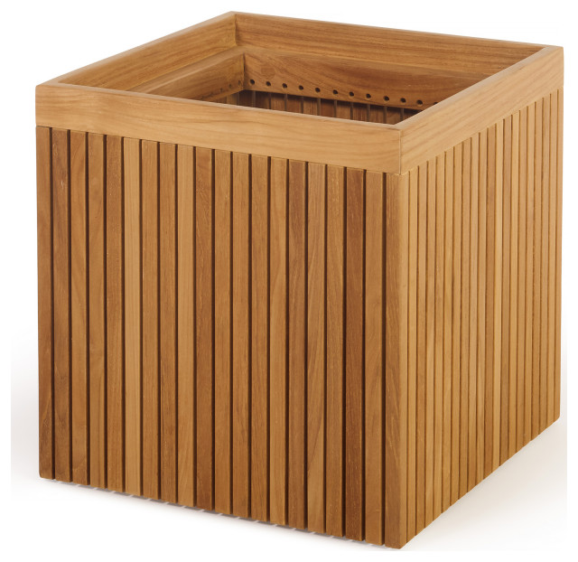Teak Garden Planter Box Liner 18" (45 cm) Transitional Outdoor Pots