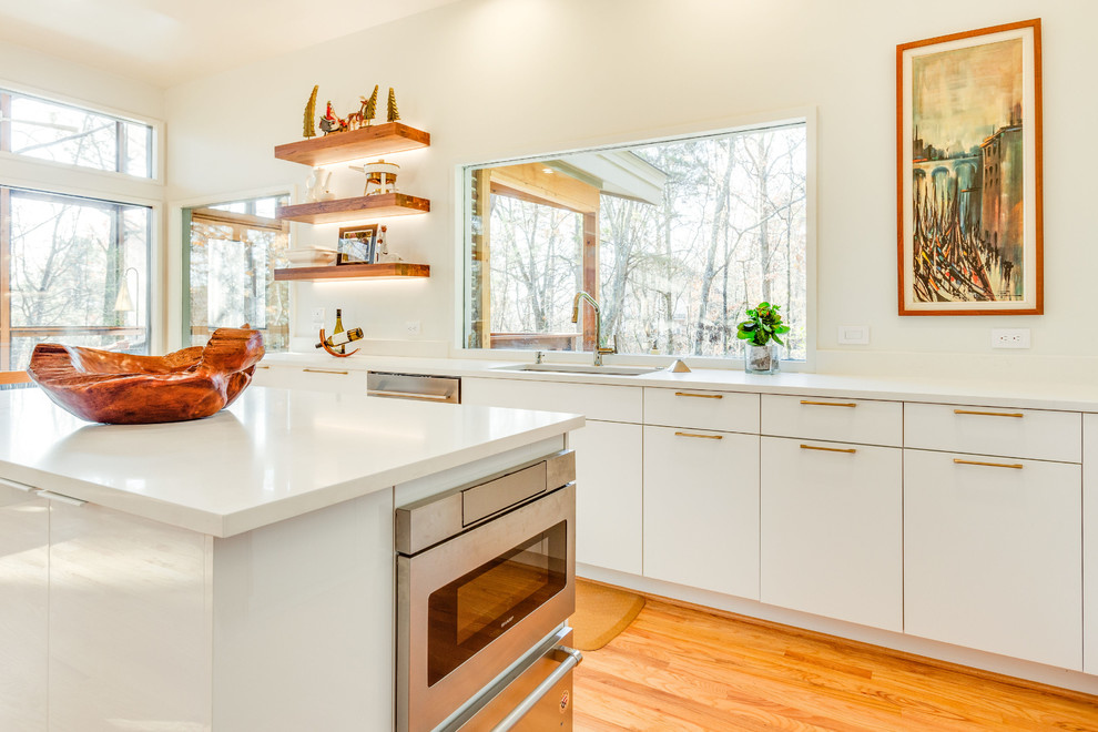 Mid Century ModernWhite Aspire Kitchen Modern Kitchen Birmingham
