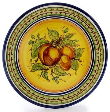 Frutta Fondo Giallo, Tuscan Fruits Wall Plate, 12d.