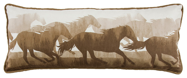 Running Horse Body Pillow 14 X36 Contemporary Decorative