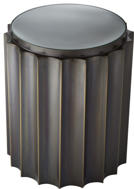 Fluted Column Table - Bronze