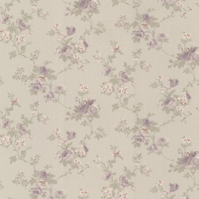 Princess Mauve Floral Trail Wallpaper, Sample - Traditional - Wallpaper