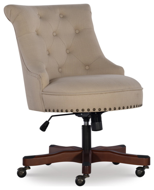 Sinclair Office Chair, Beige Traditional Office Chairs by