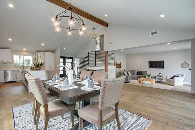 Dining room - transitional dining room idea in Orange County