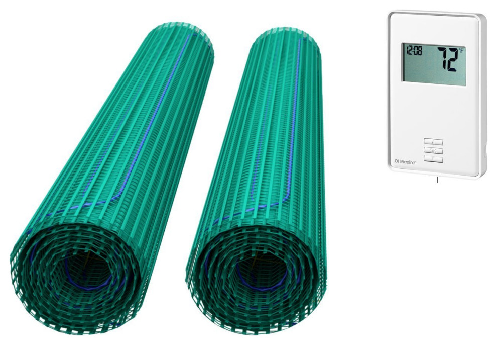 Floor Heating Kit, nTrust Non Programmable Thermostat, Bathroom With A