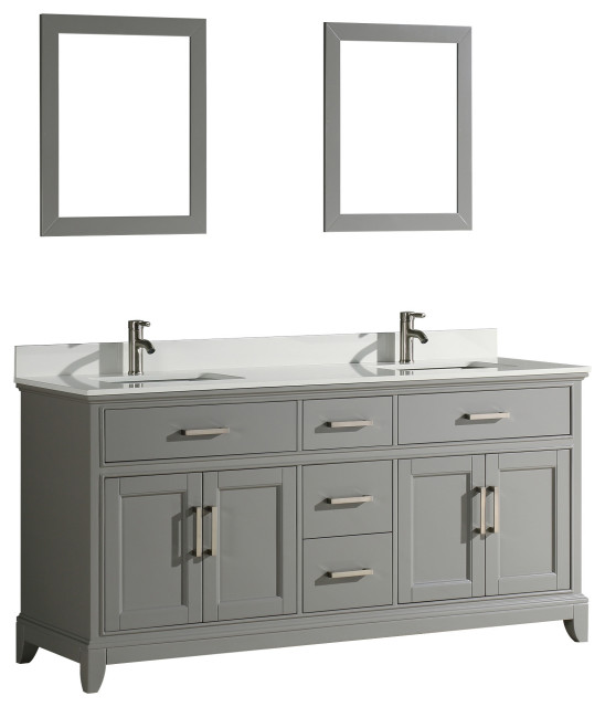 72" dbl sink vanity set, phoenix stone top, soft closing doors, drawers