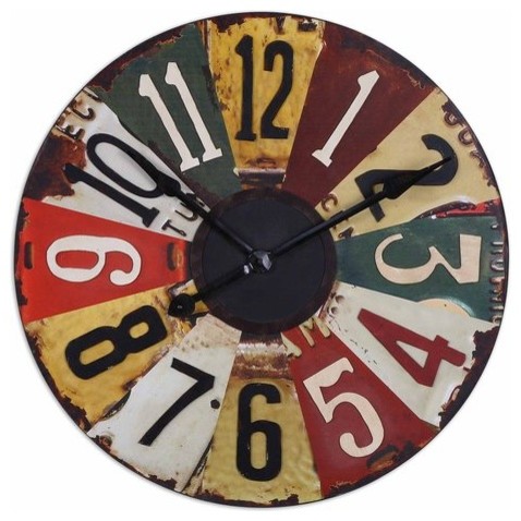 Uttermost 6675 Vintage License Plates Clock