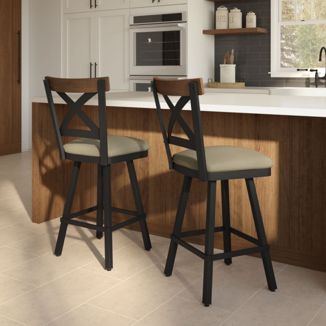 Snider Stool Amisco Snyder Counter and Bar Stool, Bar Height - Industrial - Bar ...