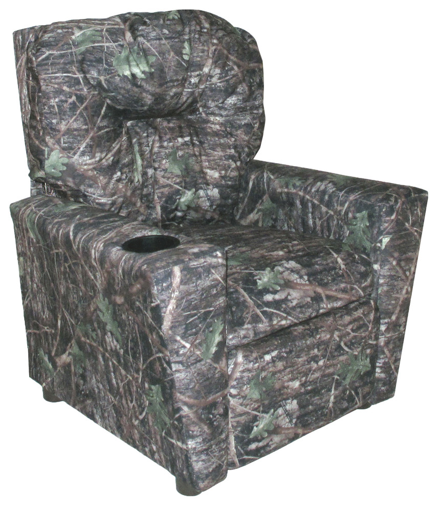 childs camo recliner with cup holder