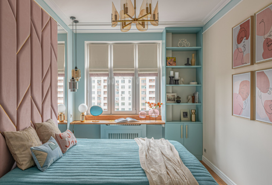 Мягкие стеновые панели в спальне