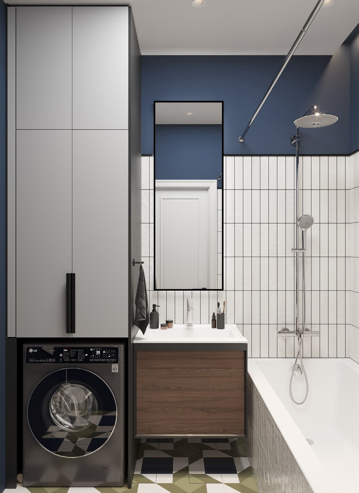 Интерьер однокомнатной квартиры в темных оттенках