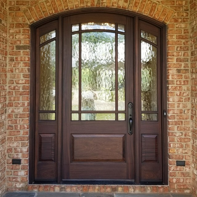 Arch Top Front Door With Sidelights - Traditional - Entrance ...