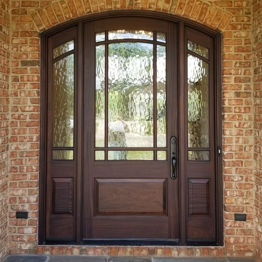 Arch Top Front Door With Sidelights Traditional Entry Charlotte