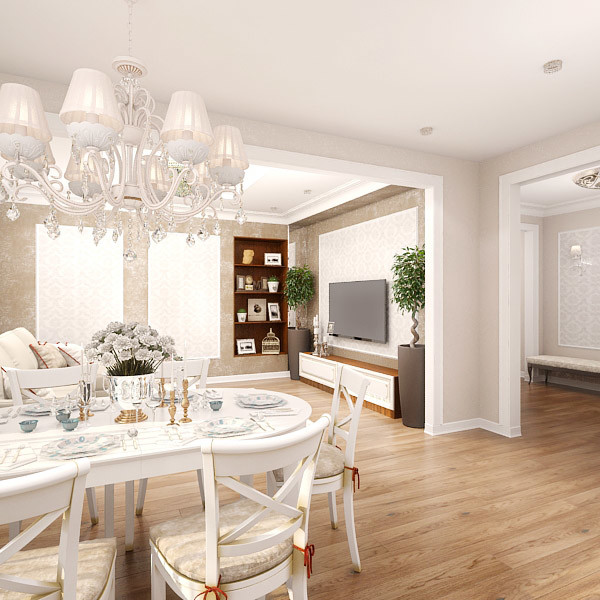 Классический интерьер для семьи из 4х человек